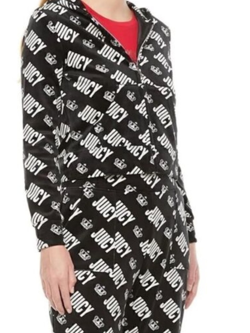Juicy Couture Black Logo Zip Hoodie